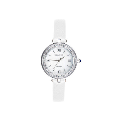 Women's waterproof high-end watch with belt, featuring a sleek design and adjustable strap