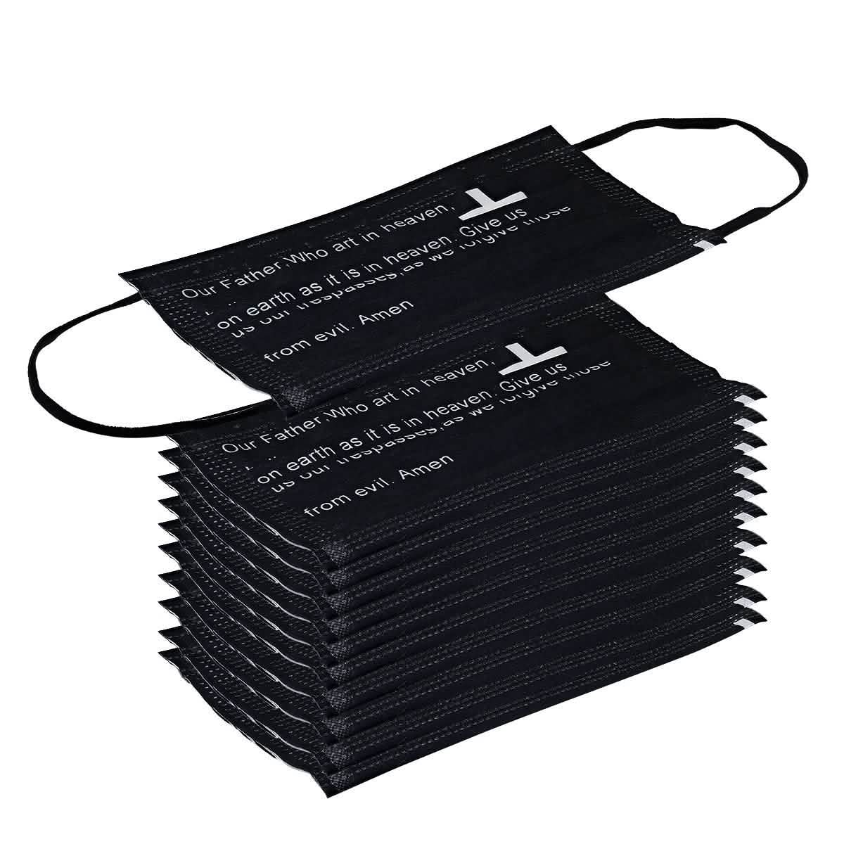 Pack of 10 DailySale 3-ply disposable prayer face masks, lightweight PPE masks showing pleated design and ear loops.