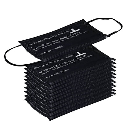 Pack of 10 DailySale 3-ply disposable prayer face masks, lightweight PPE masks showing pleated design and ear loops.
