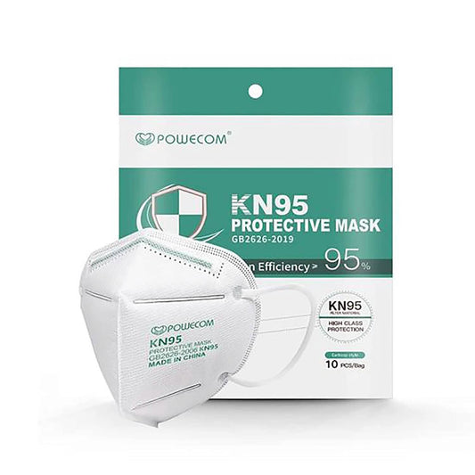 Pack of 30 Powecom KN95 face masks from DailySale, providing protective face masks and PPE with ear loops and breathable material.