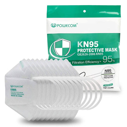 Pack of 30 Powecom KN95 face masks from DailySale, disposable protective PPE masks with secure fit and filtration.