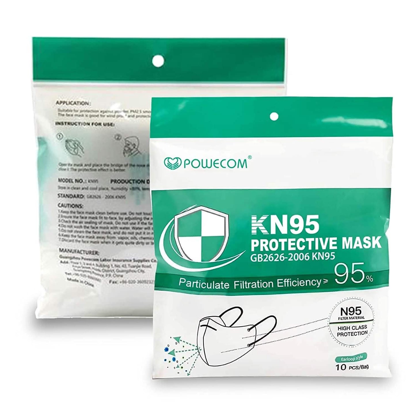Set of 30 Powecom KN95 face masks from DailySale, protective PPE masks with adjustable fit and breathable design.