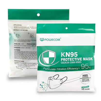 Set of 30 Powecom KN95 face masks from DailySale, protective PPE masks with adjustable fit and breathable design.