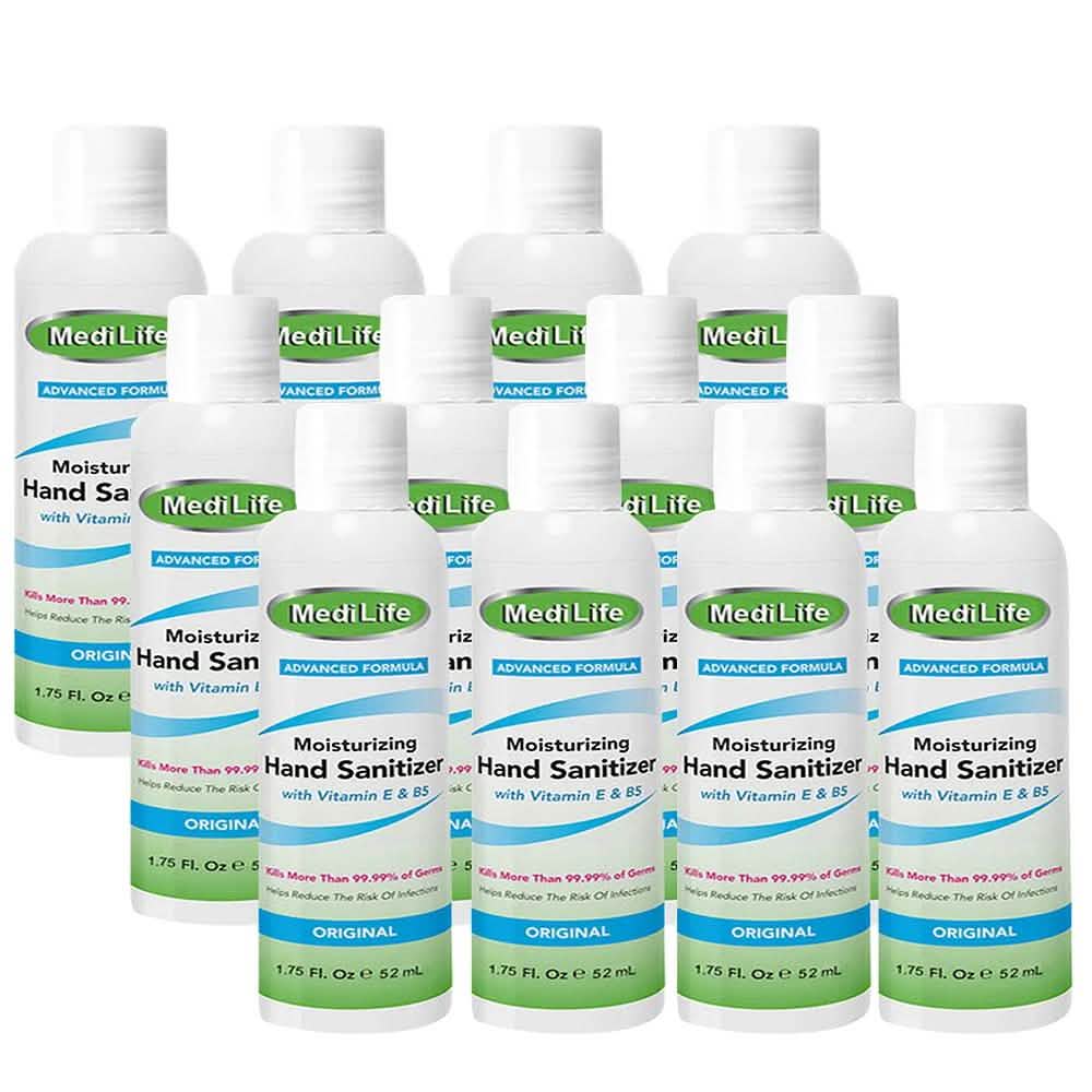 Four anti-bacterial hand cleaner and sanitizer bottles, 1.75oz, in a pack of face masks and PPE by DailySale.
