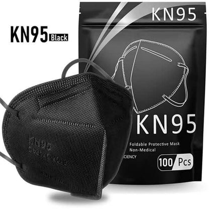 Black KN95 foldable protective face mask from DailySale, designed for effective PPE and comfortable fit.