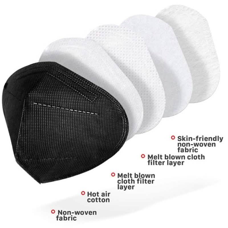 Black KN95 foldable protective face mask from DailySale, designed for PPE and safety, with a snug fit and breathable material.