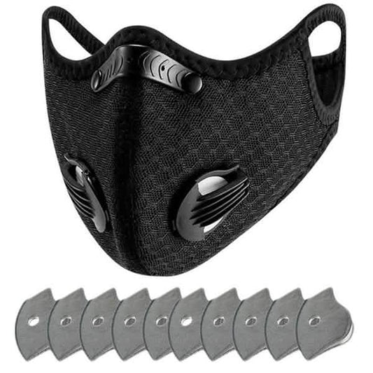 11-piece set of breathable, bacteria-proof sport face masks with activated carbon for PM 2.5 filtration by DailySale.