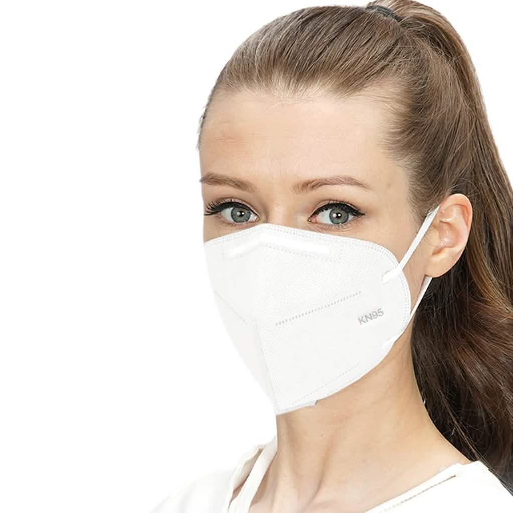 Pack of 30 black 5-layer disposable KN95 face masks by DailySale, used for personal protection and health safety.