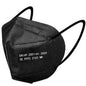 50-pack of kids size black KN95 face masks with 5-ply construction, designed for effective protection and comfort for children.
