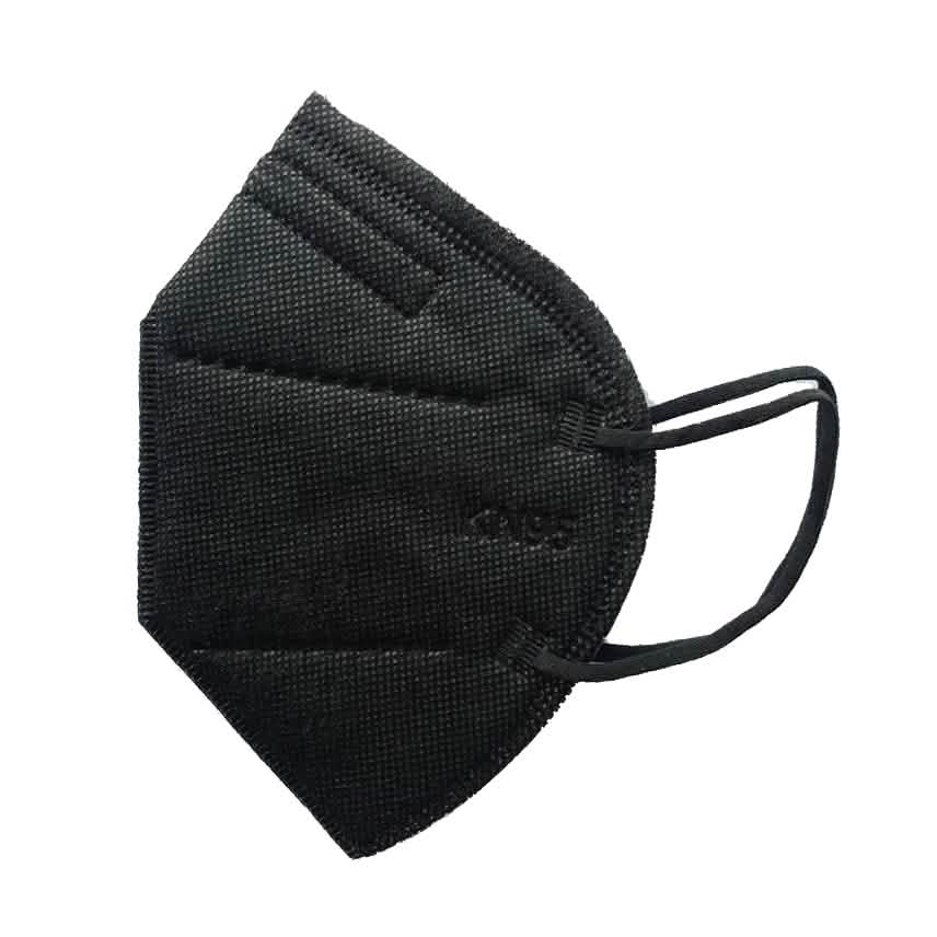 Black KN95 5-layer breathable face mask from DailySale, shown in a 50-pack, designed for protection and comfort.