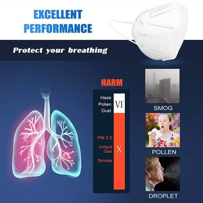 Black KN95 5-layer breathable face masks from DailySale, shown in a pack of 50, designed for effective protection and comfort.