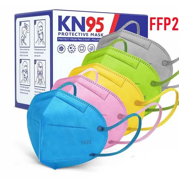 Black KN95 5-layer breathable face masks from DailySale, pack of 50, designed for protective PPE and comfortable wear.