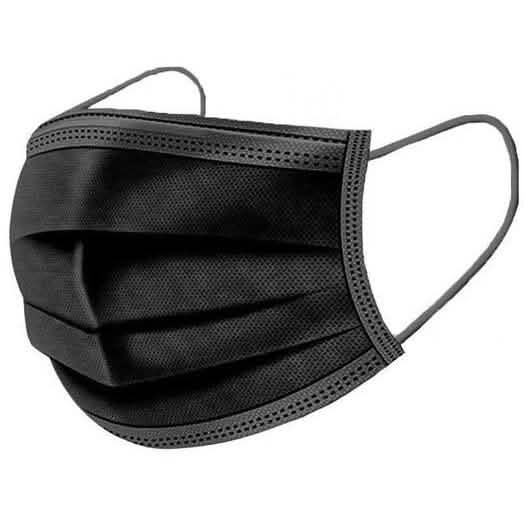 Pack of 100 blue and black 3-layer disposable protective face masks from DailySale, suitable for PPE and health protection.