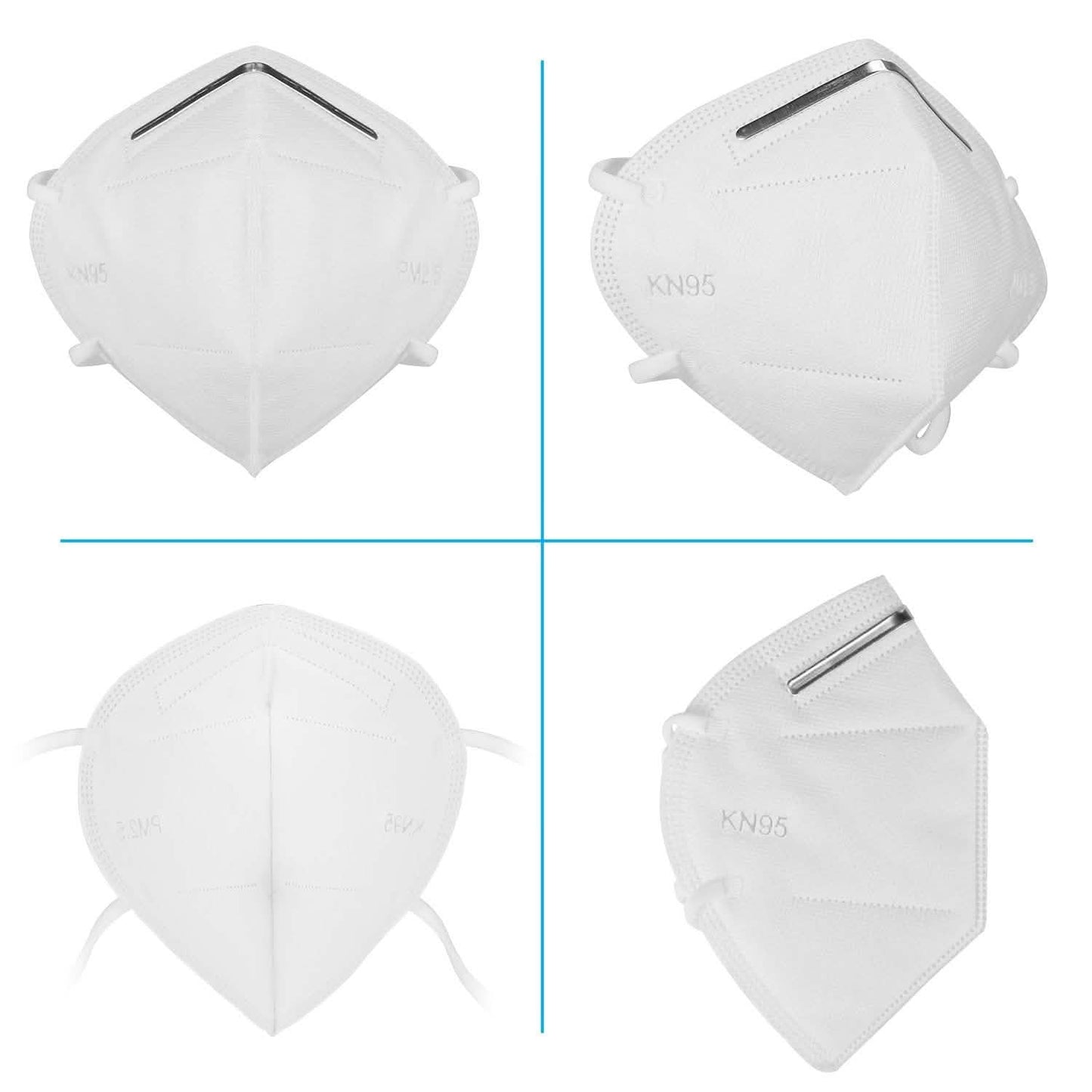 Set of 10 disposable KN95 face masks from DailySale, protective PPE masks with ear loops and adjustable nose bridge.