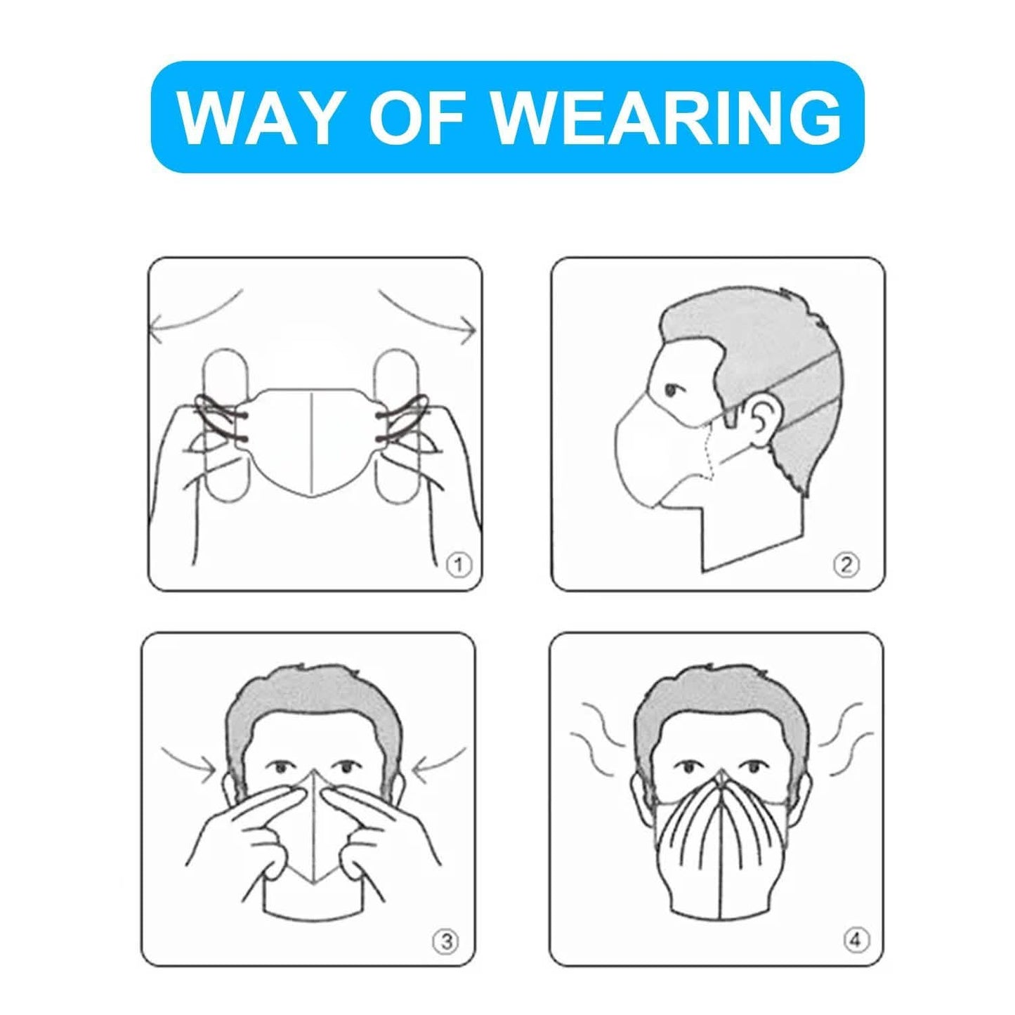 Set of 10 disposable KN95 face masks by DailySale, FFP PPE masks for protection and safety.