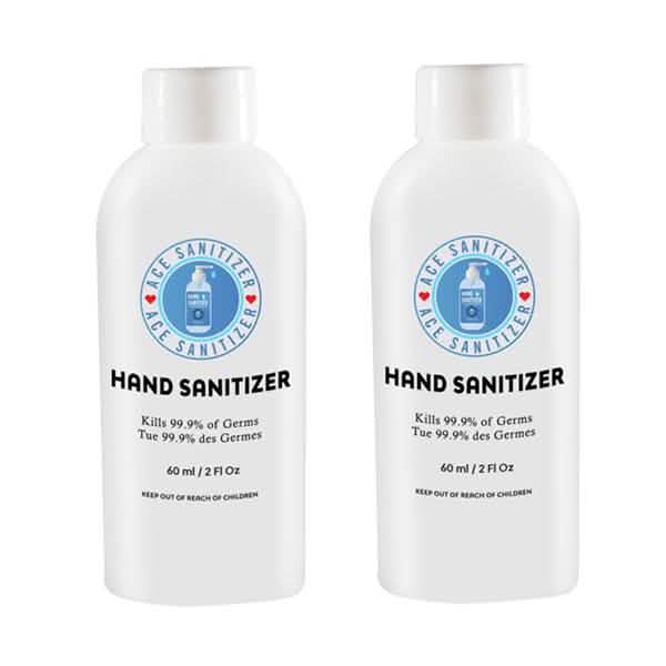 Two 2oz bottles of DailySale 70% alcohol hand sanitizer with clear labels, positioned side by side on a white background.