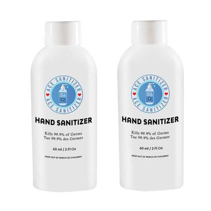 Two 2oz bottles of DailySale 70% alcohol hand sanitizer with clear labels, positioned side by side on a white background.