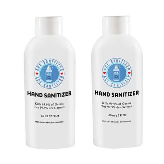 Two 2oz bottles of DailySale 70% alcohol hand sanitizer with clear labels, positioned side by side on a white background.