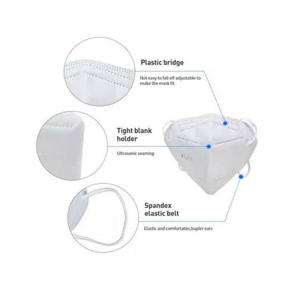 Twenty-five KN95 face masks with multi-layer breathable fabric and elastic ear loops, arranged in a 30-pack for PPE use.