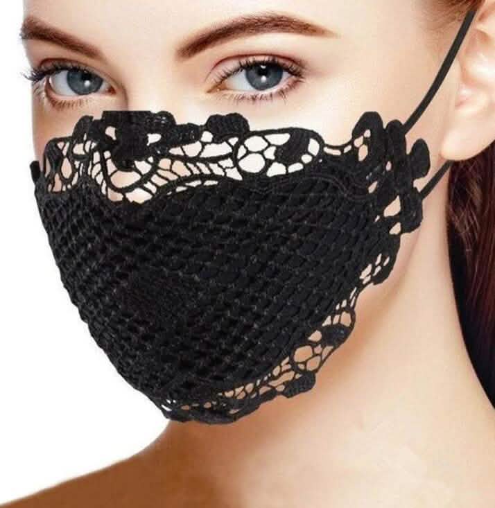 Six lace face masks from DailySale, stylish PPE masks with intricate lace design for comfortable wear and protection.