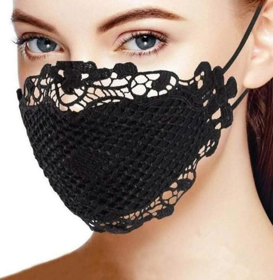 Six lace face masks from DailySale, stylish PPE masks with intricate lace design for comfortable wear and protection.
