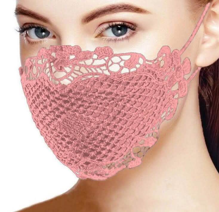 Six lace face masks in a 6-pack, stylish PPE by DailySale, with intricate lace detail and comfortable fit for everyday wear.