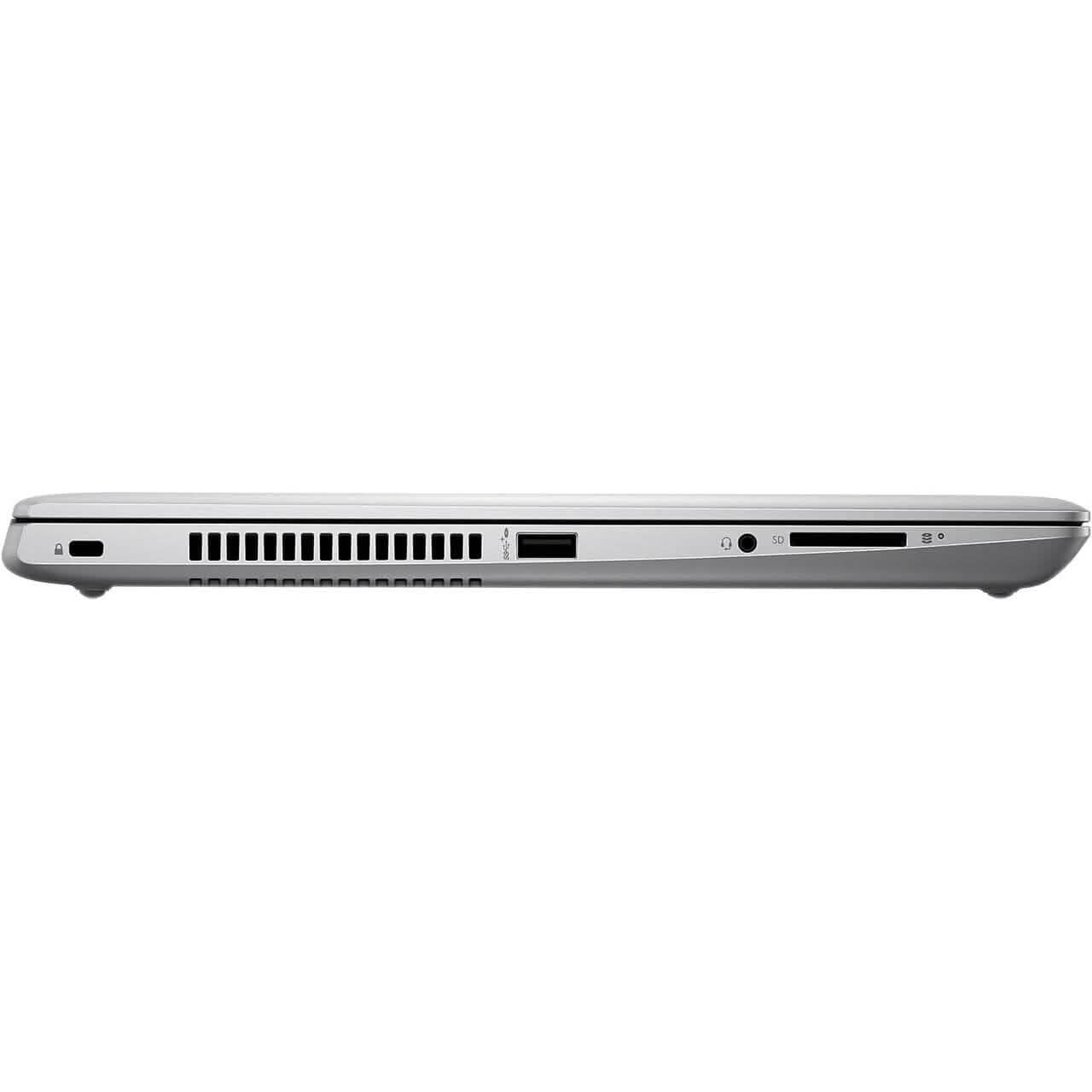 Refurbished HP ProBook 430 G5 laptop with Intel Core i5 8th Gen processor, Windows 11 Pro, shown open with keyboard visible.