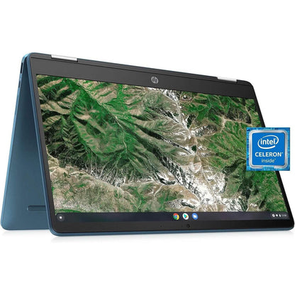Refurbished HP Laptop X360 14a Chromebook with 14-inch HD touchscreen, sleek design, and versatile 2-in-1 convertible features.