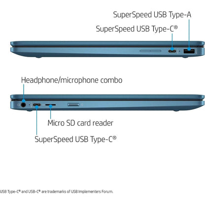 Refurbished HP Laptop X360 14a Chromebook with 14-inch HD touchscreen, sleek design, and versatile 2-in-1 laptop functionality.