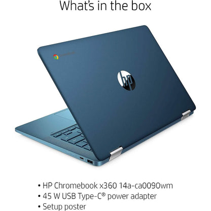 Refurbished HP Laptop X360 14a Chromebook with 14-inch HD touchscreen, sleek design, and versatile 2-in-1 functionality.