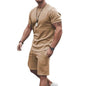 Men's casual activewear set with gray running T-shirt and shorts by DailySale, suitable for sports and casual wear.