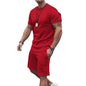 Men's gray casual activewear running T-shirt and shorts from DailySale, designed for comfortable outdoor exercise and sports.
