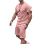 Men's casual activewear running T-shirt and shorts set in gray, designed for comfort and performance by DailySale.
