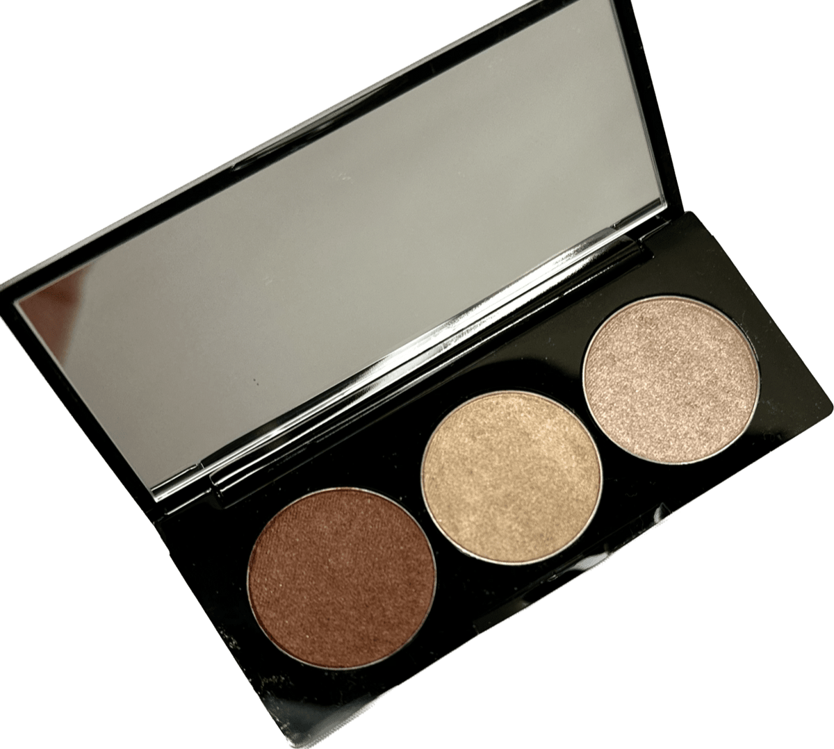 Danyel Cosmetics Eyeshadow Trio Palette featuring nude and natural shades in a compact eye shadows palette.