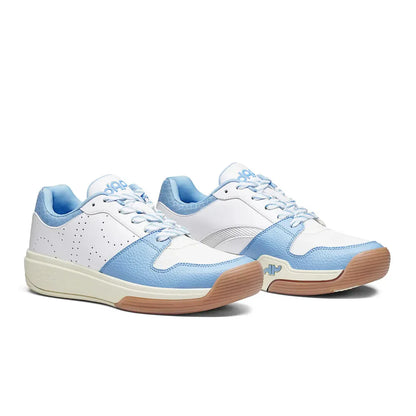 Men's DAPS DESI Low pickleball shoes in baby blue and white by DAPSFIT, featuring a comfortable athletic design.