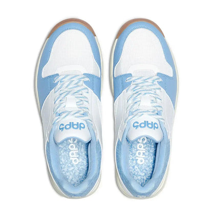Men's DAPS DESI Low pickleball shoes by DAPSFIT in baby blue and white, featuring breathable design and supportive sole.
