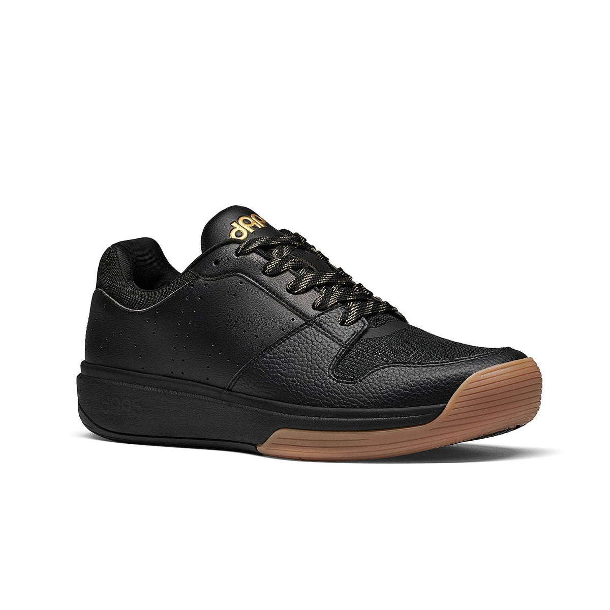 Men’s DAPS DESI Low pickleball shoes in black, DAPSFIT brand, featuring supportive design and athletic style for active play.