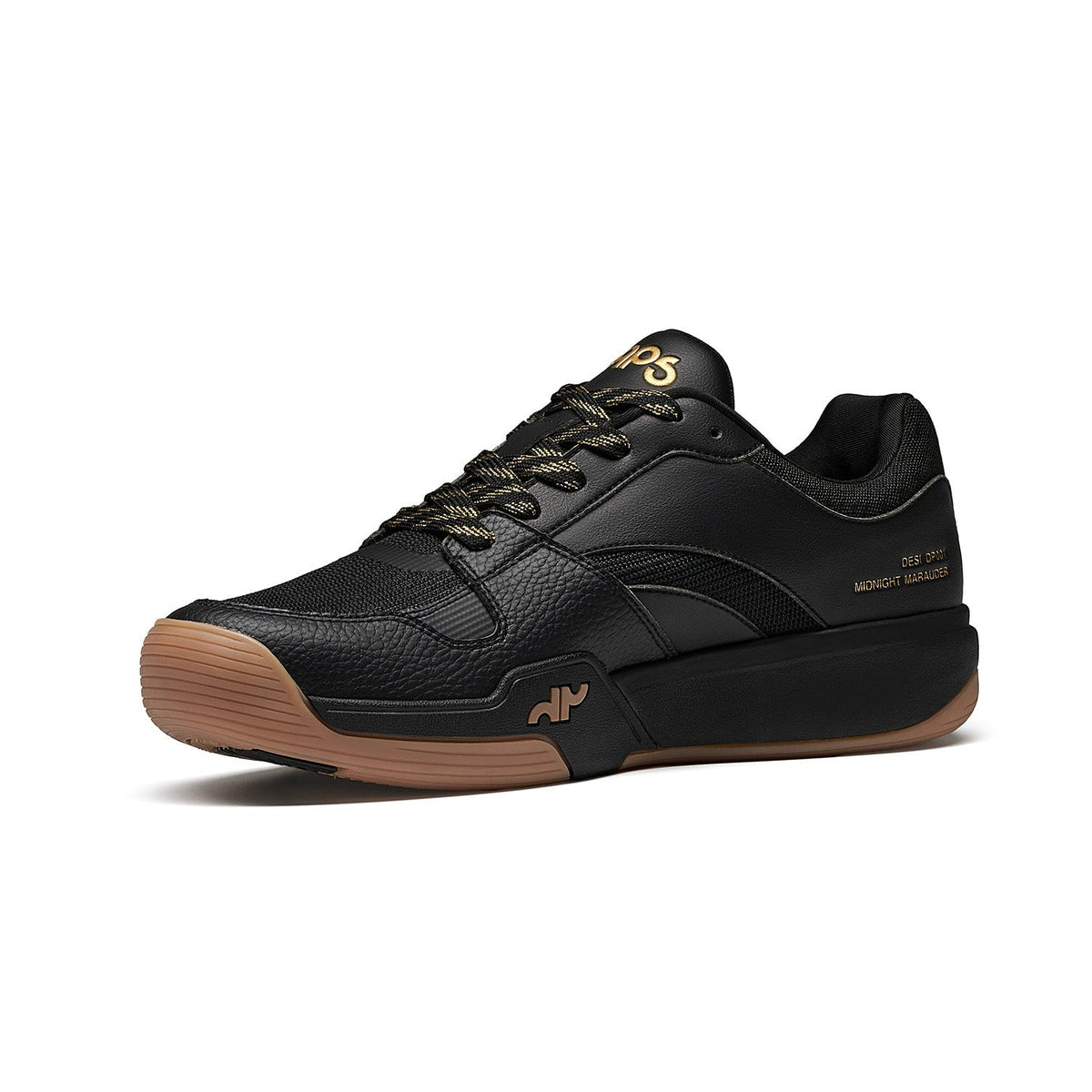 Men's DAPS DESI Low pickleball shoes in black by DAPSFIT, featuring a sleek design and supportive sole for active play.
