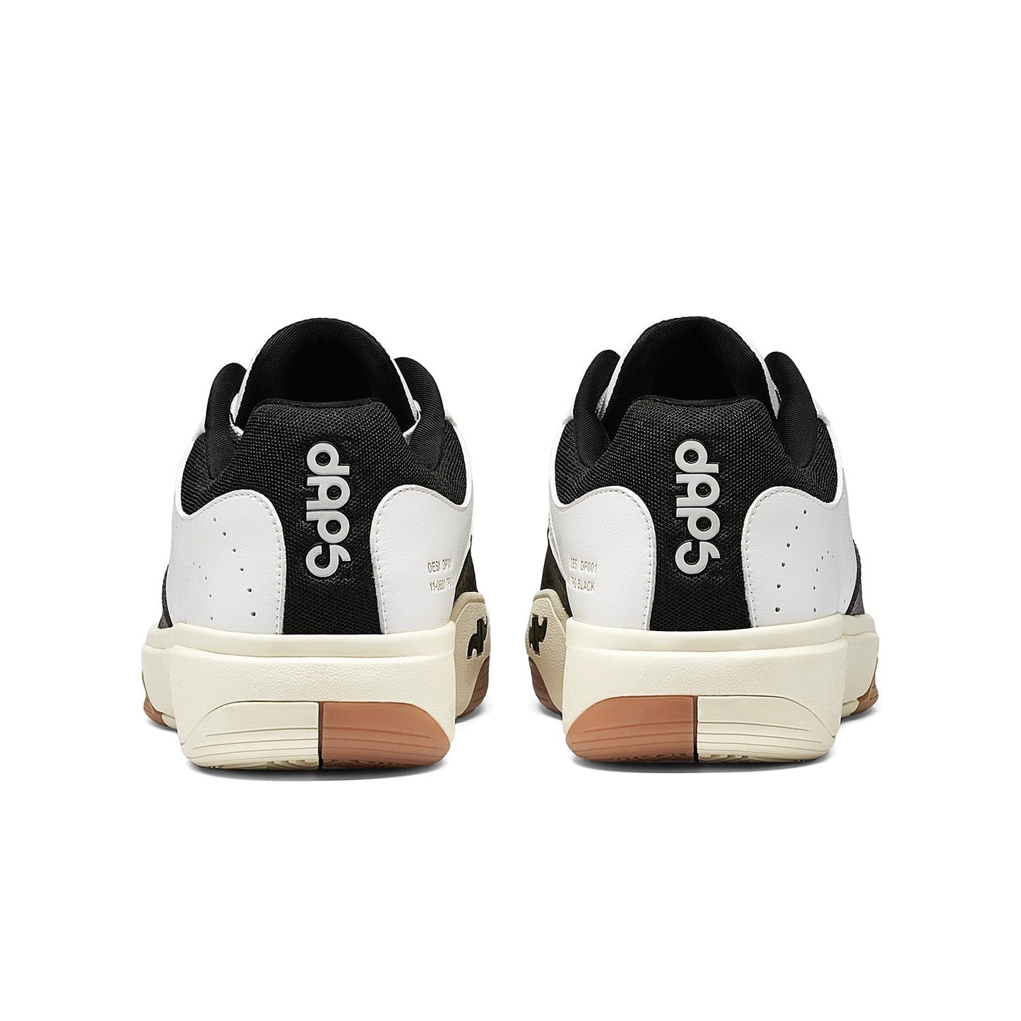 Men's DAPS DESI Low pickleball shoes in black and white by DAPSFIT, featuring a sleek design and durable athletic outsole.