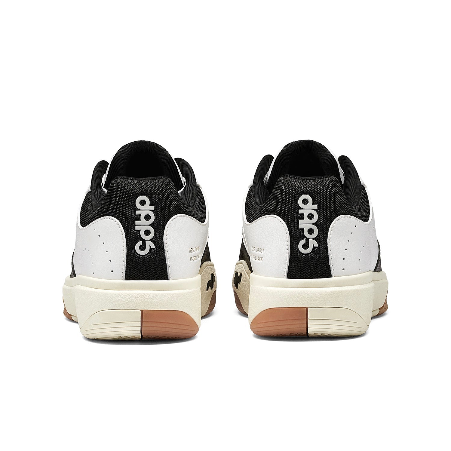 Men's DAPS DESI Low pickleball shoes in black and white by DAPSFIT, featuring a sleek design and durable athletic outsole.