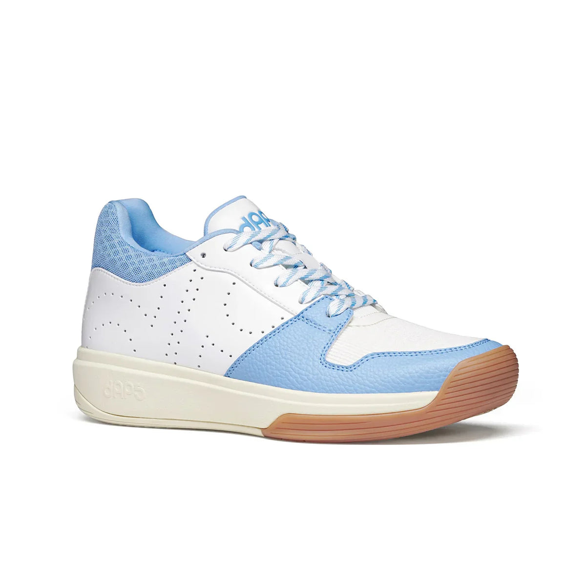 Men's DAPS DESI Mid pickleball shoes in baby blue and white by DAPSFIT, showcasing the stylish and supportive design.