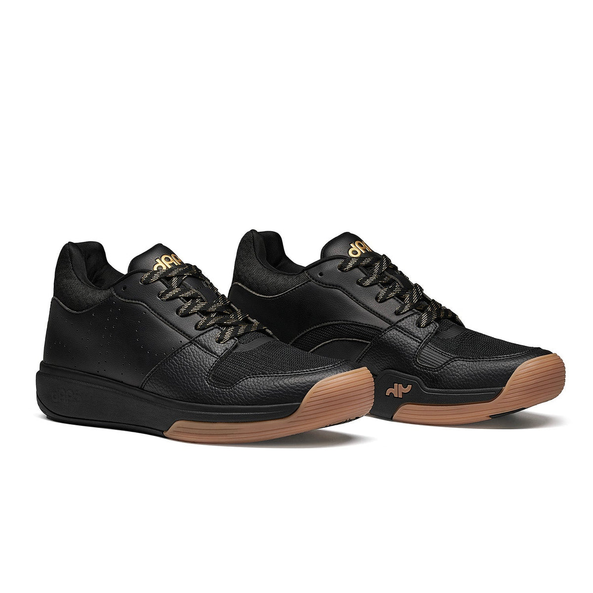 Men's DAPS DESI Mid pickleball shoes in black by DAPSFIT, featuring supportive design and durable outsole for active play.
