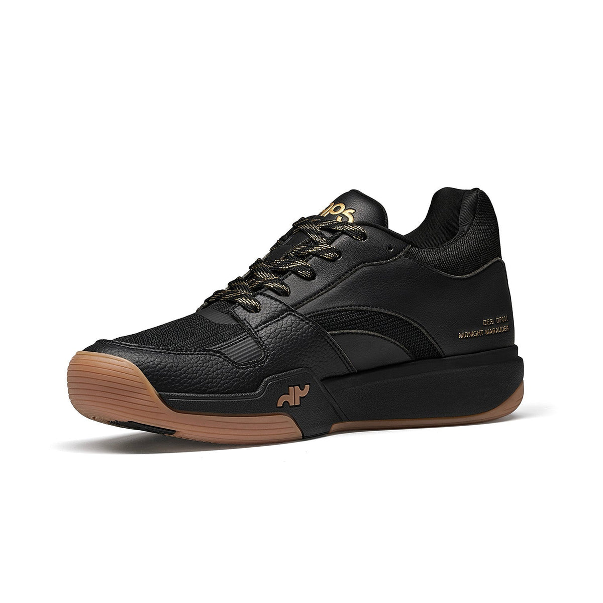 Men's DAPS DESI Mid pickleball shoes in black by DAPSFIT, featuring sporty design and supportive features for active play.