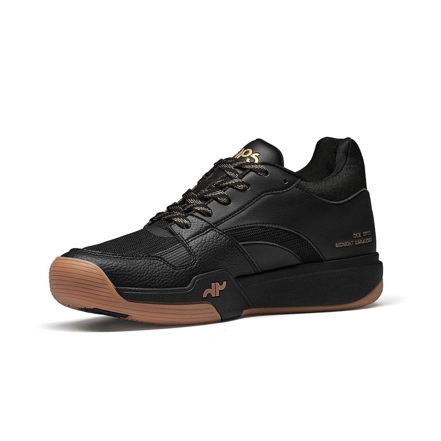 Men's DAPS DESI Mid pickleball shoes in black by DAPSFIT, featuring sporty design and supportive features for active play.