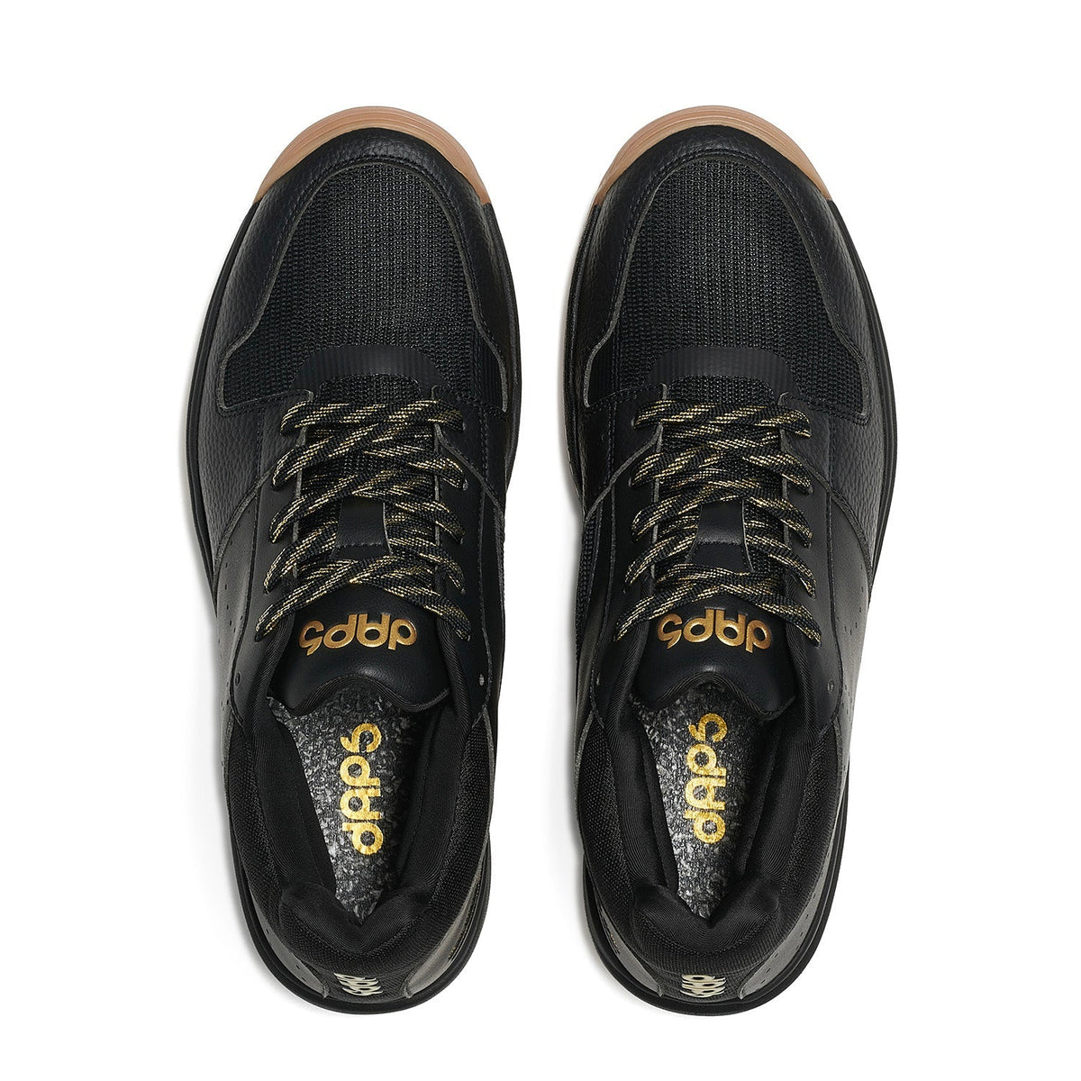 Men's DAPS DESI Mid pickleball shoes in black by DAPSFIT, showing the supportive mid-top design and sporty aesthetic.