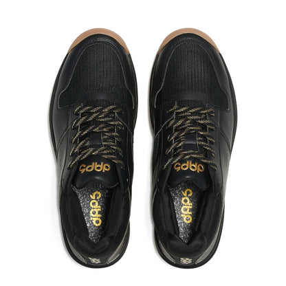 Men's DAPS DESI Mid pickleball shoes in black by DAPSFIT, showing the supportive mid-top design and sporty aesthetic.