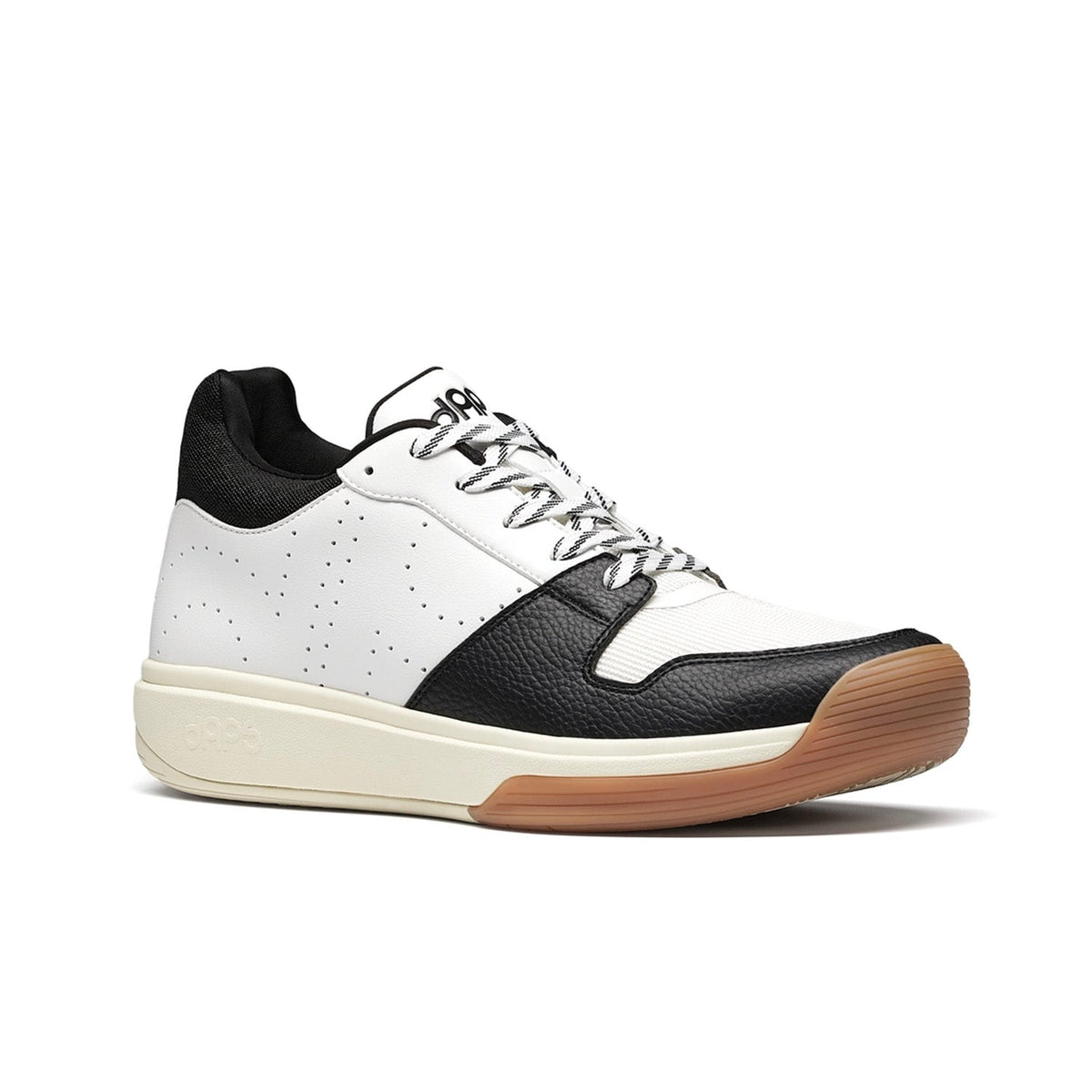 Men's DAPS DESI Mid pickleball shoes in black and white by DAPSFIT, featuring supportive design and sporty style for active play.