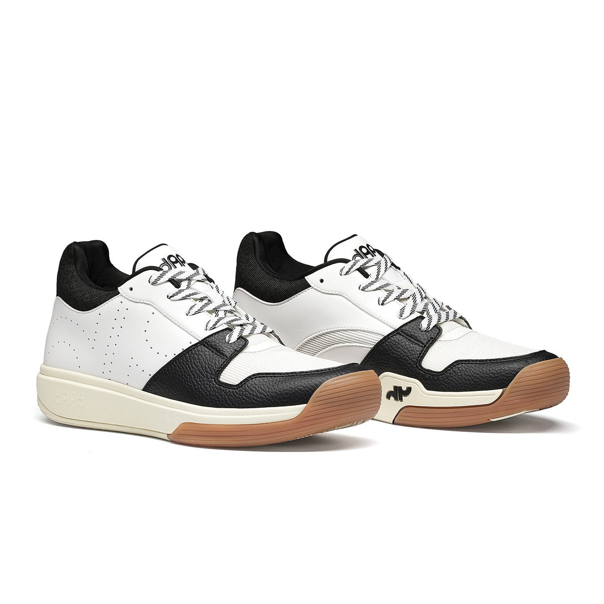 Men's DAPS DESI Mid pickleball shoes by DAPSFIT in black and white, featuring supportive design and sporty style for active play.
