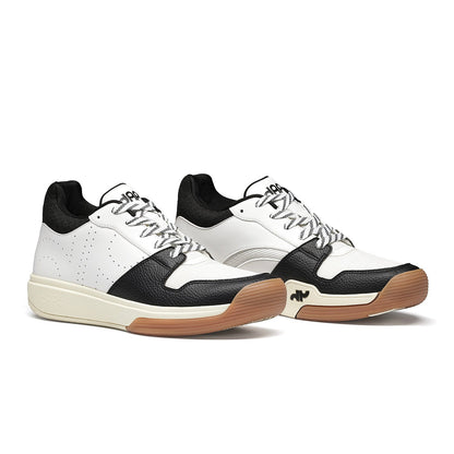Men's DAPS DESI Mid pickleball shoes by DAPSFIT in black and white, featuring supportive design and sporty style for active play.