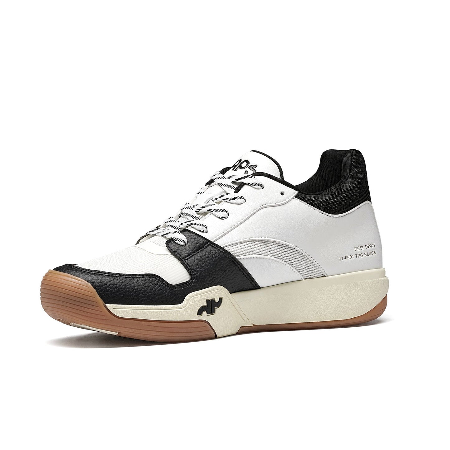 Men's DAPS DESI Mid pickleball shoes in black and white with supportive design, by DAPSFIT for optimal court performance.